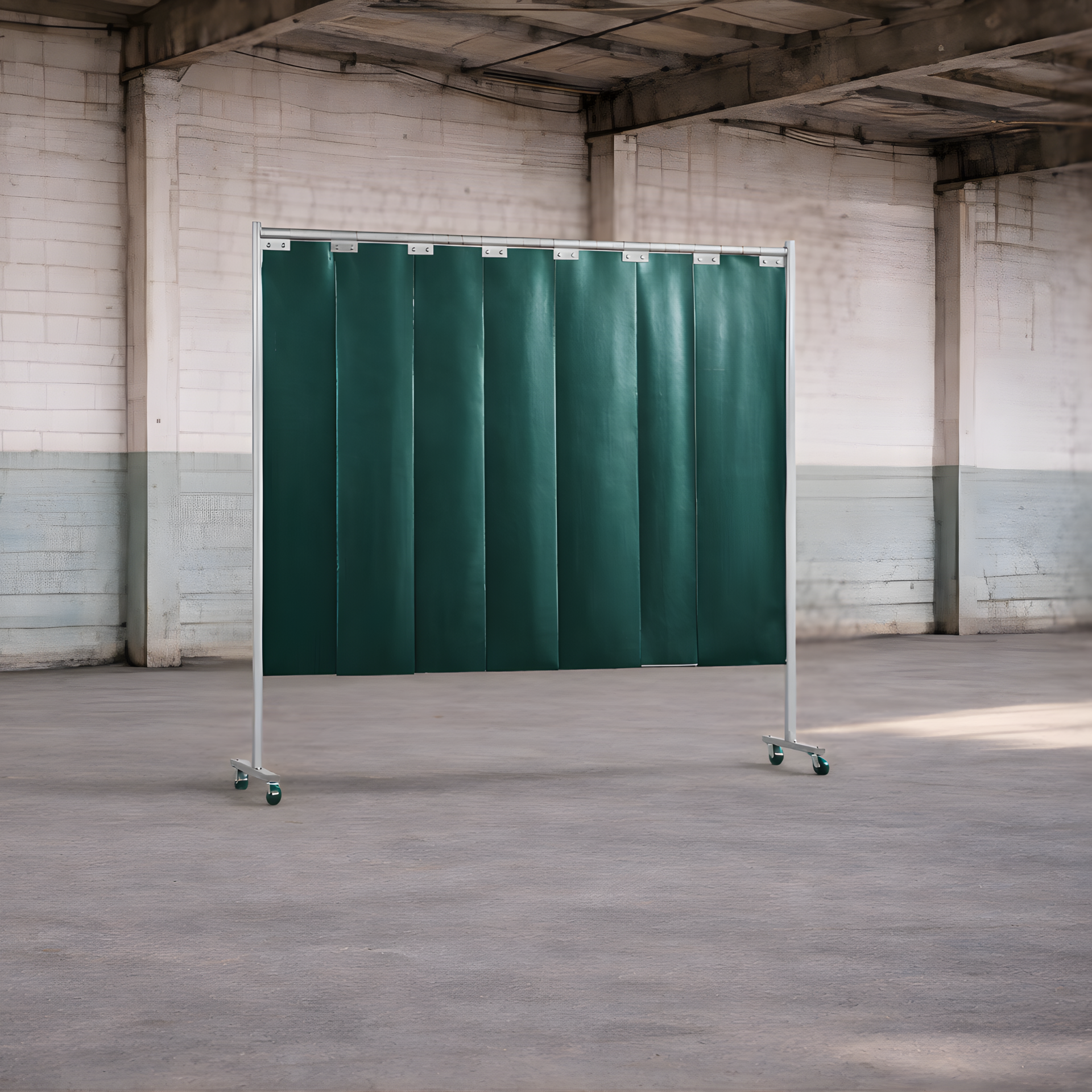 1-teilige Schutzwand mit Schweißerschutzlamellen