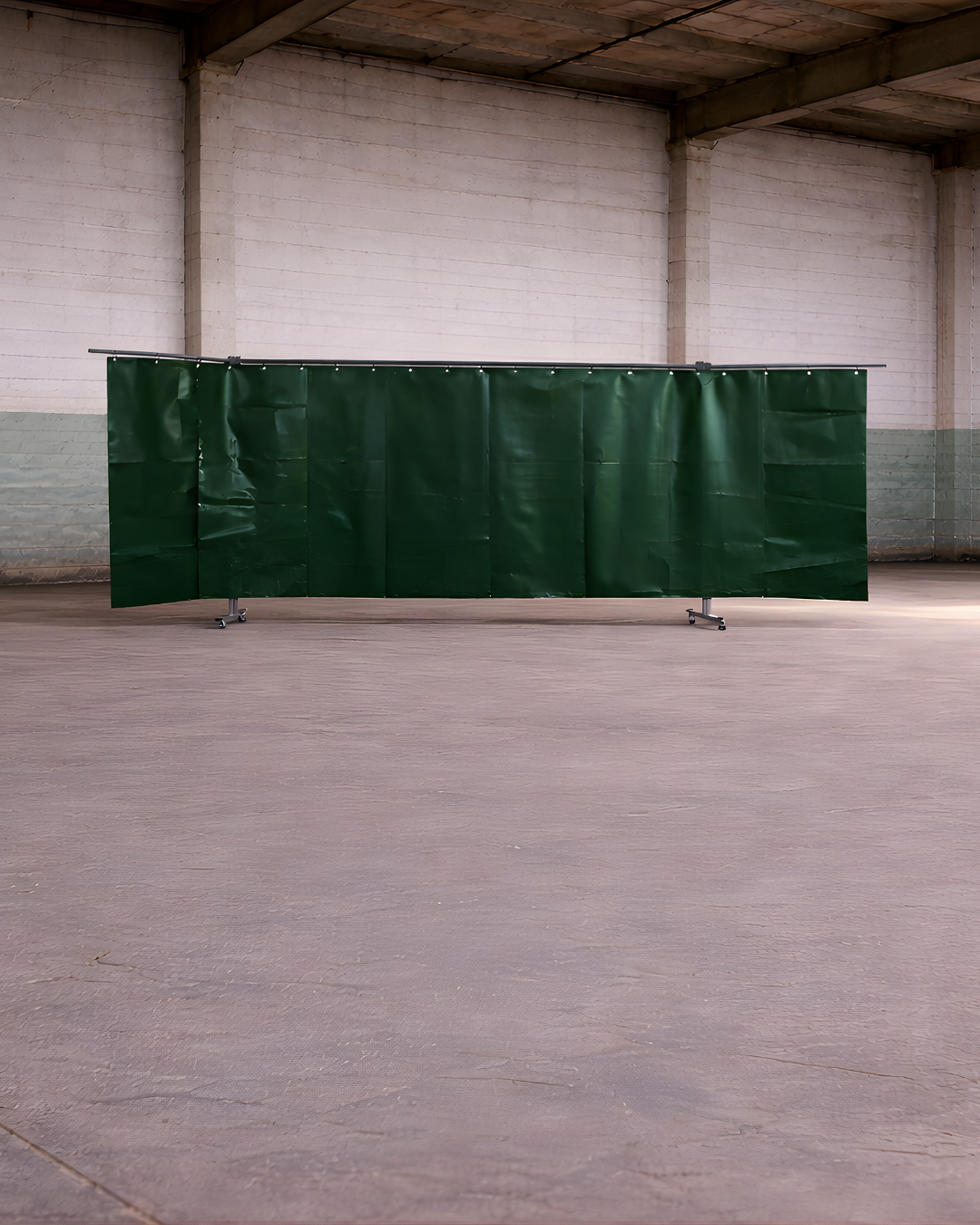 3-teilige Schutzwand mit Lamellenvorhang