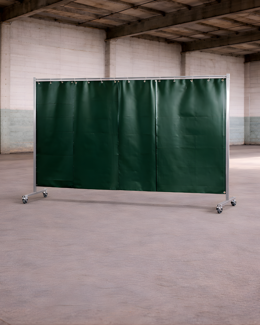 1-teilige Schutzwand mit Lamellenvorhang