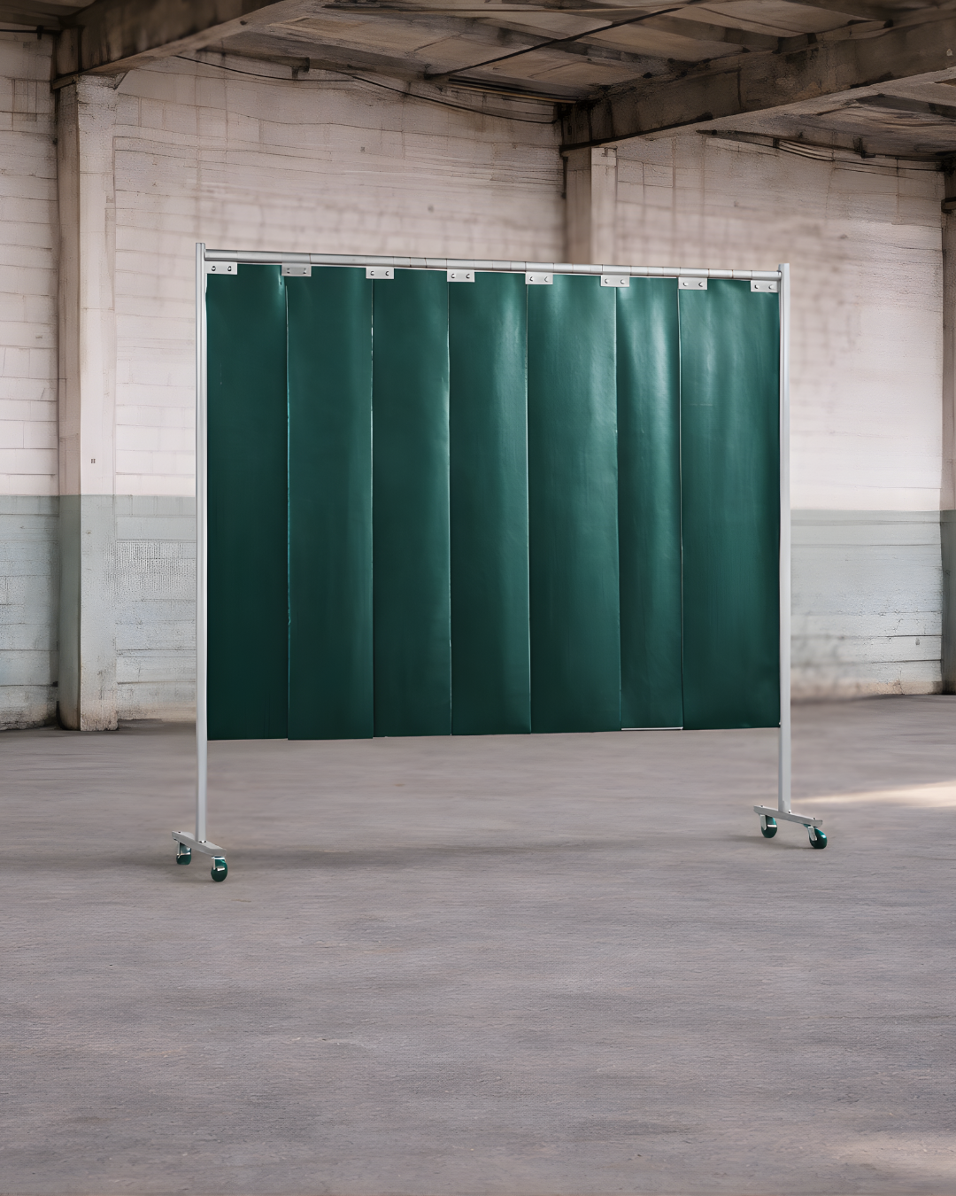 1-teilige Schutzwand mit Schweißerschutzlamellen